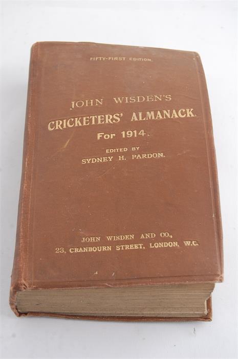 John Wisden's Cricketers' Almanack for 1914 51st Edition from the Duke family.