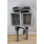 Pair 19th C Russell & Co. Walsal Carriage Lamps