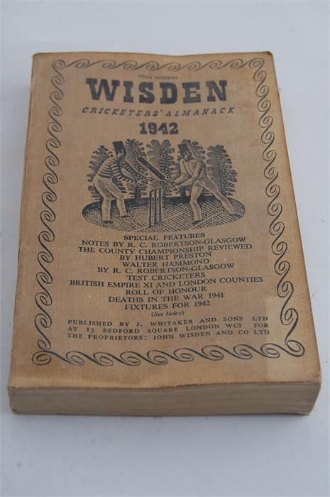 John Wisden's Cricketers' Almanack for 1942 79th Edition from the Duke family.