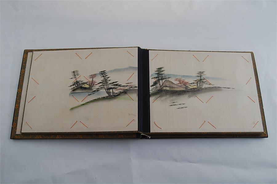 Early 20th C. Japanese Lacquer Postcard Album - Image 3 of 6
