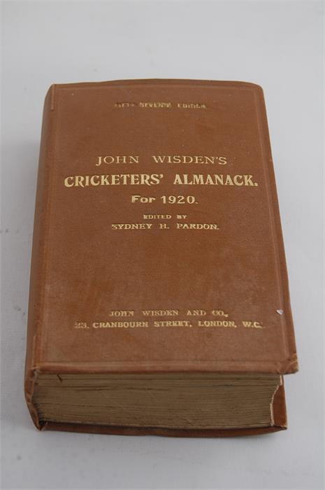 John Wisden's Cricketers' Almanack for 1920 57th Edition from the Duke family.