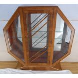 Vintage 1930s RURKA Walnut Veneer Drinks / Display Cabinet Mirrored Back