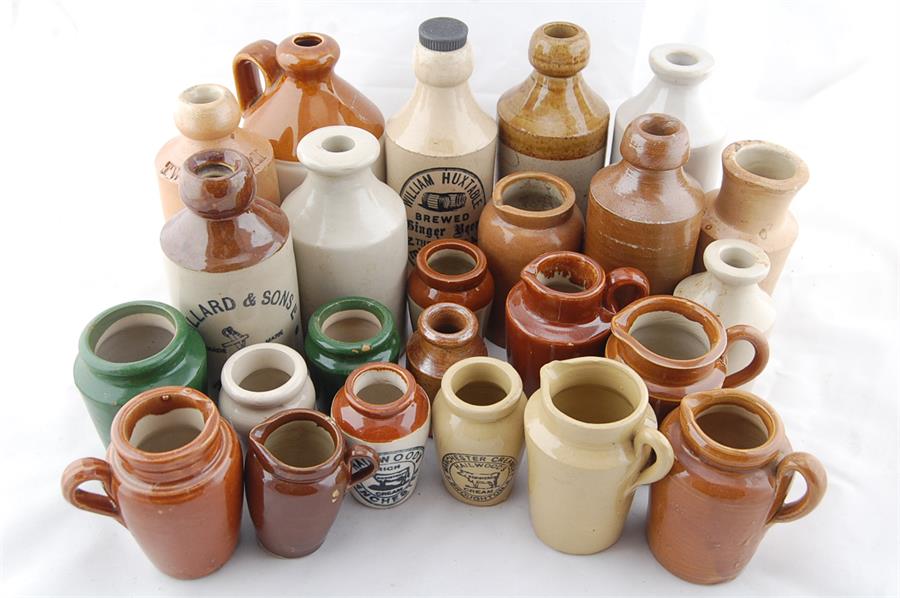 Small Collection of 19th C Stoneware Bottles (24)