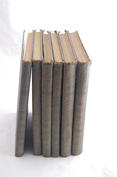 The War In Pictures, Six Volumes, 1946, Odhams Press Limited, Hardback Covers