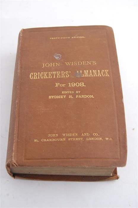 John Wisden's Cricketers' Almanack for 1908 45th Edition from the Duke family