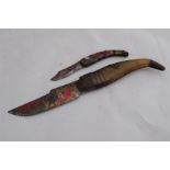 Two 20th C. decorative Toledo folding knives