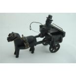 Mid 19th C. Irish Bog Oak Jaunting Cart