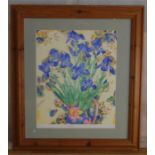 TANYA SHORT, 'Blue Iris', print, monogrammed in pencil, limited edition, 15/225