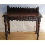 19th / 20th C. Carved Oak Sideboard of small proportions