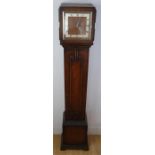 Early 20th Century Chiming Oak Cased Grandmother Clock