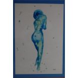 ALEXIA VERONES, signed, coloured ink, a female nude, 30cm x 43cm