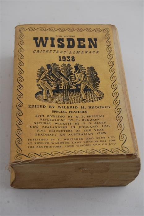 John Wisden's Cricketers' Almanack for 1938 75th Edition from the Duke family.