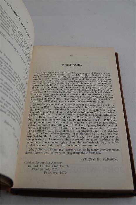 John Wisden's Cricketers' Almanack for 1919 56th Edition from the Duke family. - Image 4 of 4