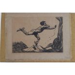 VERNON HILL, (1887-1972) 'The Messenger', Etching on paper, Signed and Titled