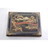 Early 20th C. Japanese Lacquer Postcard Album