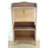 An Oak Arts and Crafts Period Narrow Oak Drop Front Desk After Liberty