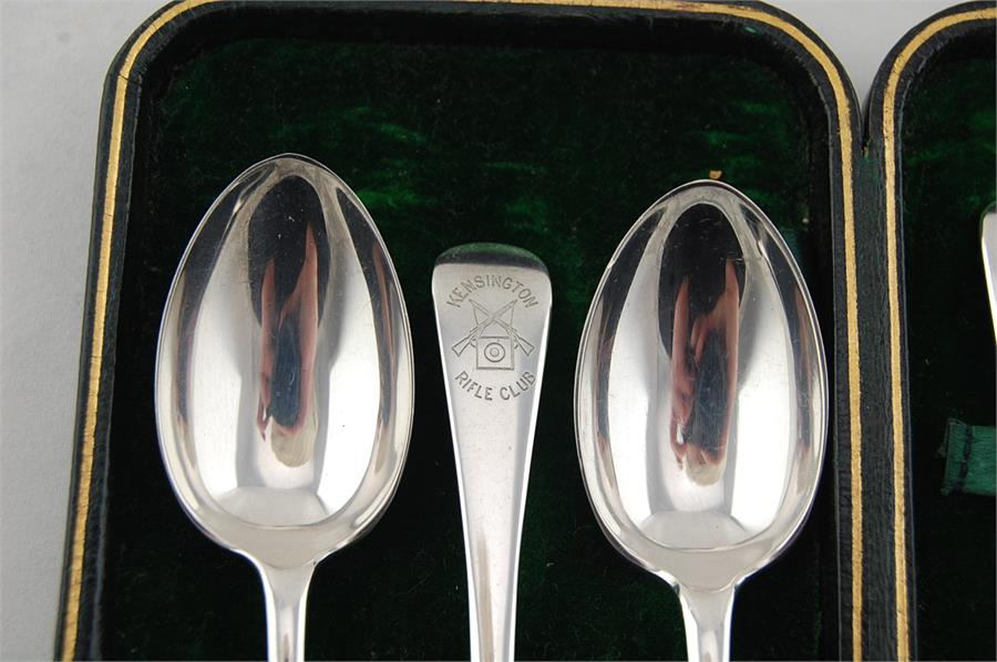 Six Hallmarked Silver Tea Spoons Kensington Rifle Club & Maidenhead and Bray Cricket Club - Image 2 of 3