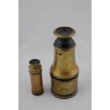 A small 19th C. single draw telescope together with a larger two draw by Brush Mac Donnell of Sydney