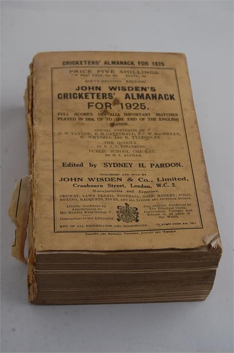 John Wisden's Cricketers' Almanack for 1925 62nd Edition from the Duke family.