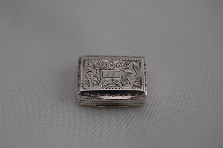 A Silver Miniature Vinaigrette (with original sponge), Birmingham, 1797 - Maker IB