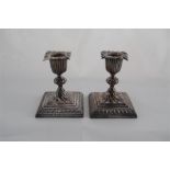 Pair Small Silver Candle Sticks, James Dixon & Sons, Sheffield, 1892