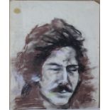 Ronnie Wood (Rolling Stones) 'George Harrison' original mixed media drawing on paper