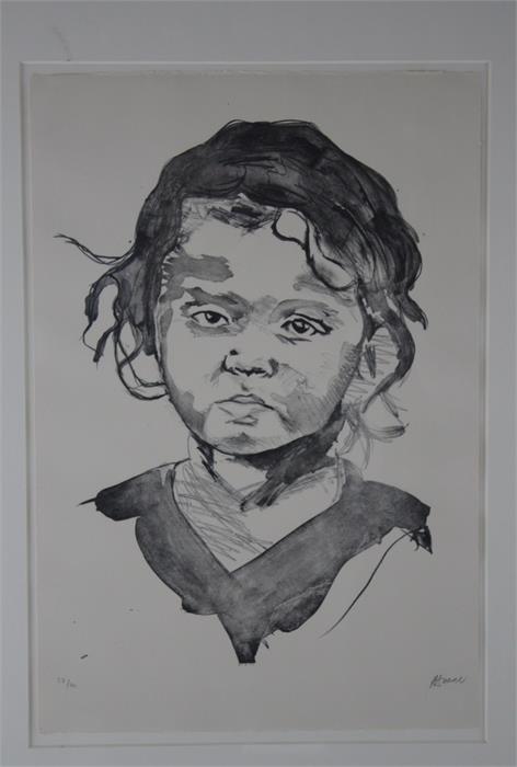 Matthew Small, Portrait of Child, framed, mounted, signed limited edition 37/40 W 38cm x H 56cm