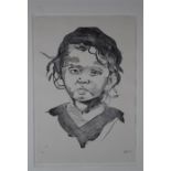 Matthew Small, Portrait of Child, framed, mounted, signed limited edition 37/40 W 38cm x H 56cm