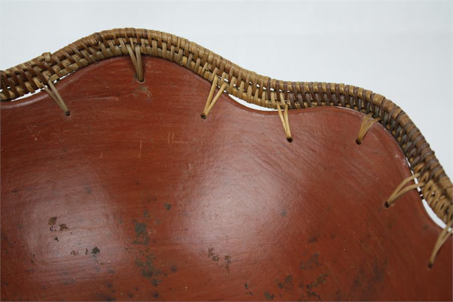 A Wicker-bound Continental Pottery Bowl - Image 2 of 2