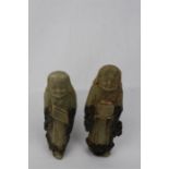 Two 19th C. Oriental Jade / Soapstone Carvings of Buddhist Monks