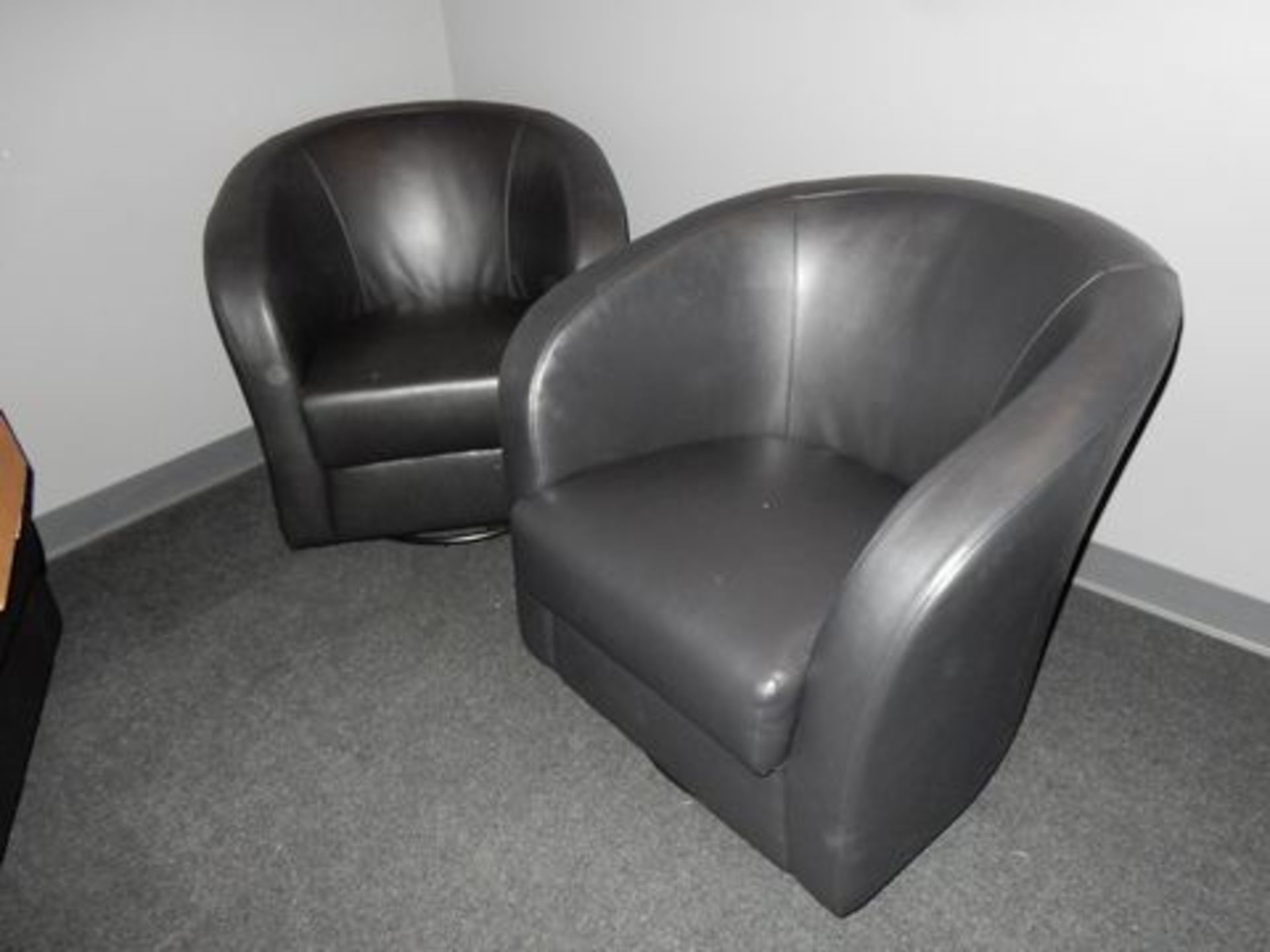 LOT (3) BLACK ONYX SWIVEL CHAIRS