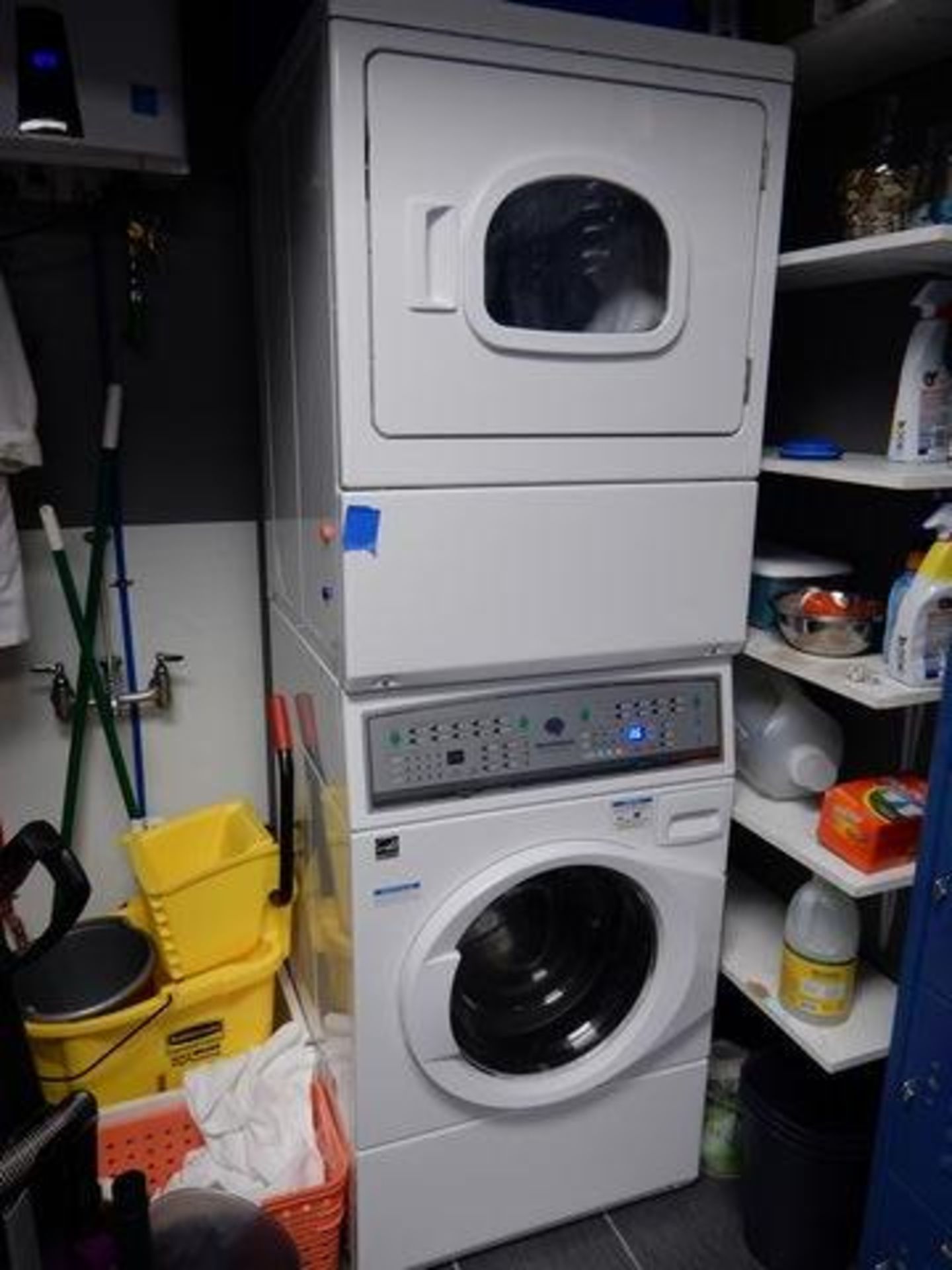 SPEED QUEEN STACK WASHER/DRYER, M# ATEE9A, TOUCH CONTROLS, LOWER WASHER, UPPER DRYER, ELECTRIC