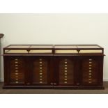 Pair Victorian mahogany museum display cabinets,