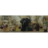 Paul Doyle: 'Châteaux Labrador' artist signed limited edition print of five Labrador's, No.