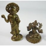 Two miniature bronze figures of deities the larger 6cm high - Roger Soame Jenyns Collection