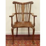 Marsh, Jones and Cribb - early 20th century mahogany Thames Valley type armchair,