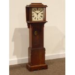 Mid 20th Century mahogany cased miniature Longcase Clock, painted dial with Fusee movement, H 98cm.