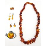 Amber bead Necklace,