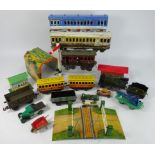 Three O gauge tin plate railway carriages,