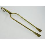 Pair of 18th Century brass ember tongs Condition Report & Further Details <a