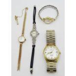 Ladies Centina Wristwatch with baton numerals, 9ct.