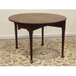 George III mahogany Dining Table with D Shape drop leaves on turned tapering supports and pad feet,
