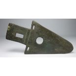 Another Chinese bronze archaistic axe head with inscription 20cm - Roger Soame Jenyns Collection