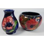 William Moorcroft Bowl decorated with pomegranate pattern with signature mark to base 8cms diameter