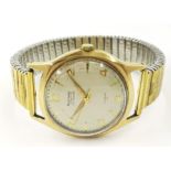 1950's Gentleman's Rotary 9ct gold Wristwatch with baton and Arabic numerals and sweep second hand,