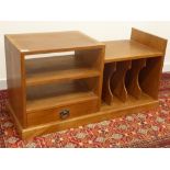 'Lizardman' oak stand with drawer and record storage dividers, by Derek Slater of Crayke (ex.