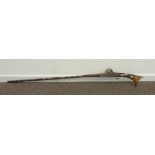 North African Miquelet lock long Gun with bone inlay,