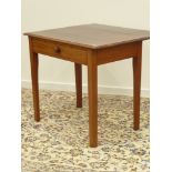 Victorian mahogany side table, figured moulded top with drop leaf, single drawer,