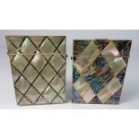 Victorian mother of pearl visiting card case with engraved decoration and one other - Roger Soame