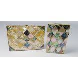 19th Century mother of pearl visiting card case with a divided interior and one other mother of